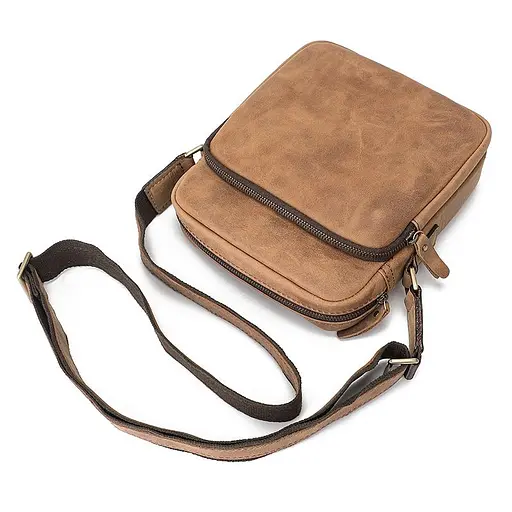 Кожаная мужская сумка через плечо John McDee 34х23х11.5 см sum0025934 - фото 8