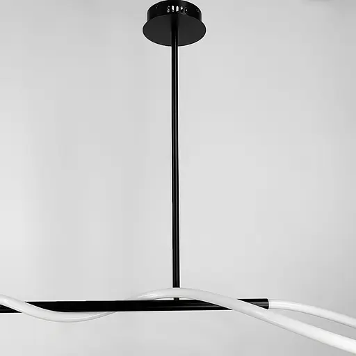Черная удлиненная люстра ELISION с гибкой LED лентой 150 см Ст. JU 22L-1500 BK Line F - фото 3