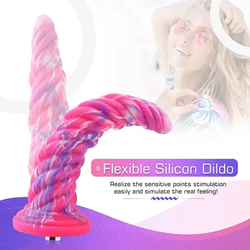 Фантазійний фалоімітатор 10.12″ для секс-машин Hismith Silicone Dildo rose Monster Series, KlicLok - фото 3