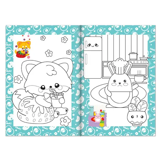 Книжка розмальовка "Каваї" РМ-48-42 с цветными подсказками - фото 2