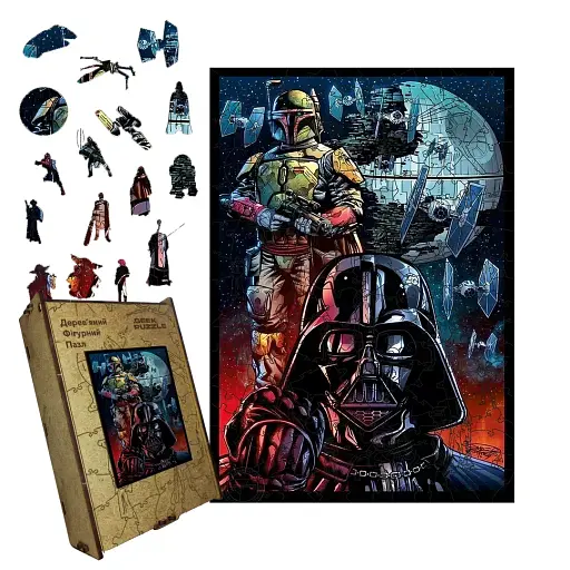 Деревянный фигурный пазл Месть Империи, А3, Картонная коробка 200 элементов