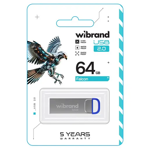 Flash Wibrand USB 2.0 Falcon 64Gb Blue - фото 2