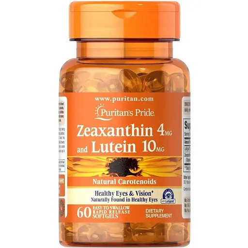 Натуральна добавка Puritan's Pride Zeaxanthin 4 mg with Lutein 10 mg, 60 капсул