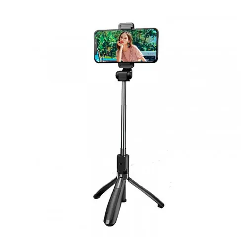 Монопод XO SS08 bluetooth selfie-stick Черный - фото 2