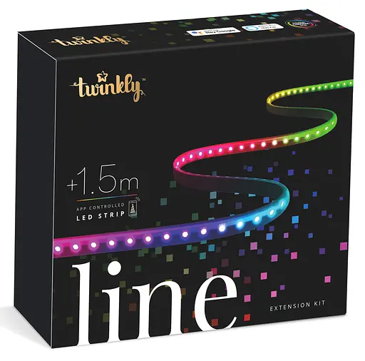 Twinkly Smart LED Twinkly Line RGB, підсвічування плюс 1,5м, Gen II, IP20, кабель чорний - фото 1