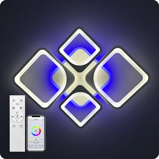 Люстра светодиодная 517 Light 3color с пультом 120Вт Белый (01672) - фото 12