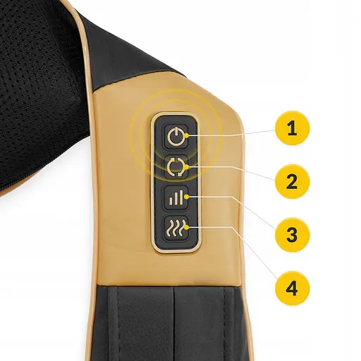 Накидка-масажер 4FIZJO Shiatsu Ultra+ для шиї та спини, акумуляторна 4FJ0566 Black/Gold (P-5907739319081) - фото 9