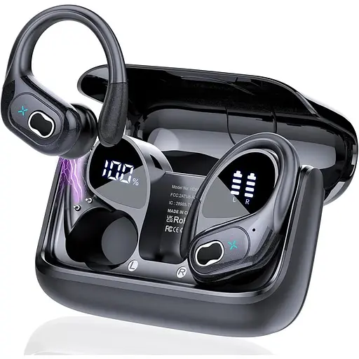 Беспроводные наушники STECEi 75H Bluetooth 5.4, спортивные наушники с 4 микрофонами с шумоподавлением ENC, беспроводные стереонаушны - фото 1