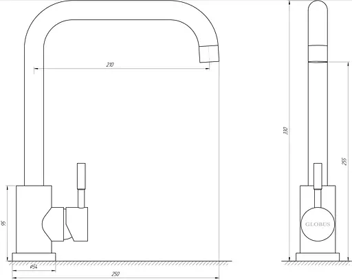 Змішувач для кухні Globus Lux Alpen SUS-203L Нержавіюча сталь - фото 4