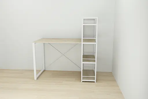 Письменный стол Ferrum-decor Серии Коннект с этажеркой 75x120x60 белый ДСП Дуб Сонома 16мм (FRD-104227) - фото 4