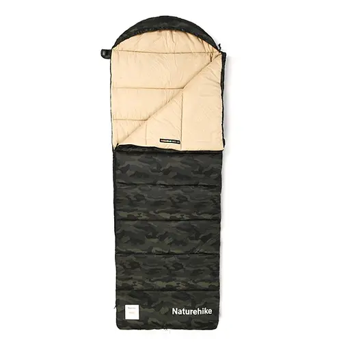 Спальний мішок з капюшоном Naturehike M320 CNK2350WS023 правий (Зелений камуфляж)
