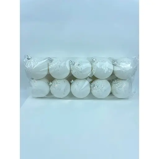 Набор новогодних шаров на елку Dashuri 6 штук 8 см блеск, белый 80116601 - фото 2