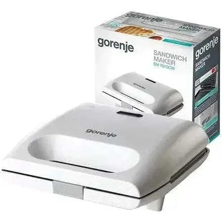 Міні-гриль Gorenje SM701GCW/700 Вт антипригарні пластини білий - фото 2