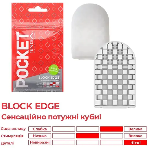 Мастурбатор Tenga Pocket BLock Edge - фото 3