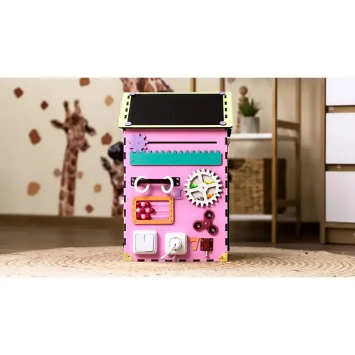Развивающая игрушка Бизикуб "Дом" Temple Group TG200111 розовый, 55х30х30 см - фото 6