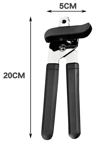 Консервный нож открывалка для консерв консервооткрыватель нержавеющая сталь пластик 20 см Черный 84063 - фото 4