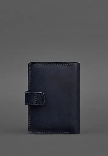 Кожаная обложка для паспорта 3.0 темно-синяя - фото 5