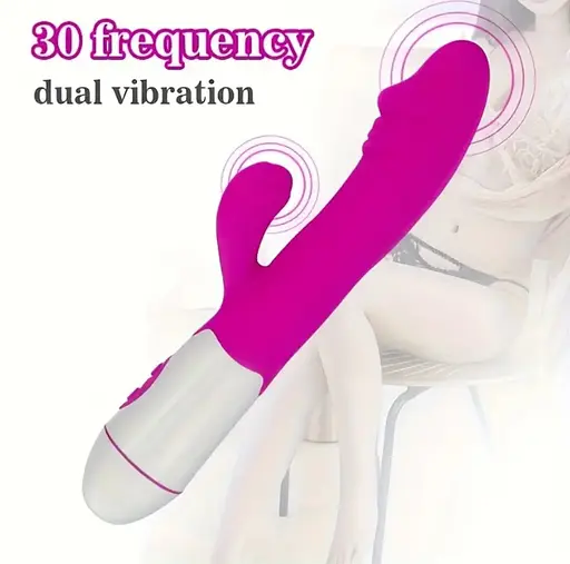 Багатофункціональний вібратор-кролик, стимулятор точки G і клітора, з проникненням і масажем. Рожевий - фото 10