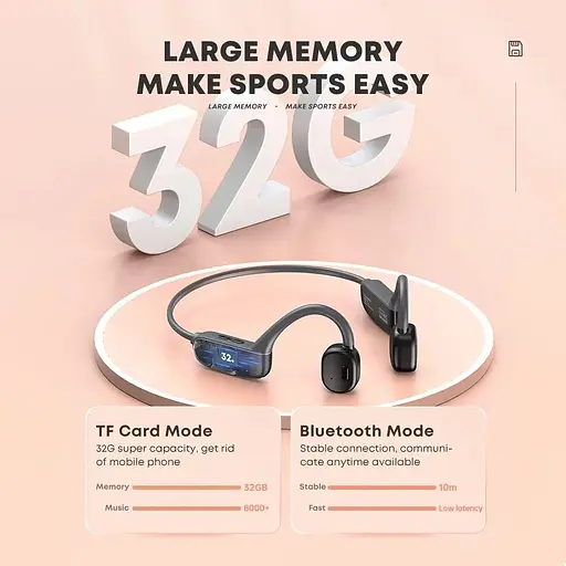 Бездротові спортивні кісткові навушники Langsdom Opetec Race Bluetooth-гарнітура з вбудованою пам'яттю 32G - фото 6