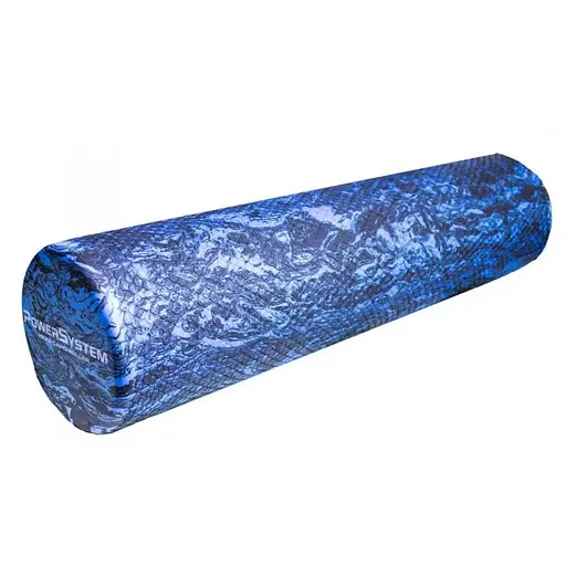 Массажный ролик (роллер) гладкий Power System PS-4089 Hexa Camo Roller Black/Blue (60x15см) (PS_4089BB-0) - фото 1