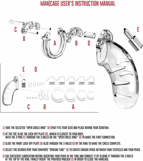 Пояс верности для мужчин ManCage 03 Chastity Cage 12 см прозрачный - фото 4