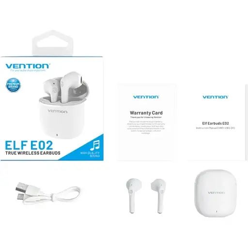 Навушники TWS Vention Elf Earbuds E02 White - фото 5
