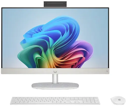 Персональный компьютер моноблок HP (Hewlett-Packard) All-in-One 27 FHD IPS AG, AMD R7-350 AI, 32GB, F2TB, UMA, WiFi, клавиатура+мышь, Win11, белый - фото 1