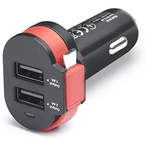 Автомобільний зарядний пристрій Real-El CA-35 (3USBx3.4A) Black/Orange + кабель microUSB - фото 4