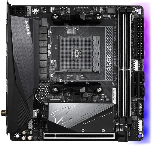 Материнская плата Gigabyte B550I Aorus Pro AX (B550I AORUS PRO AX) (Socket AM4, AMD B550, Mini-ITX) - фото 1