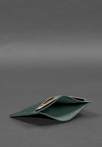 Кожаная обложка-органайзер для документов 6.2 зеленый краст - фото 6