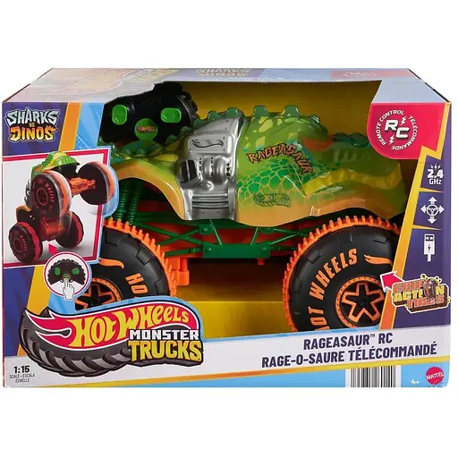 Машинка-позашляховик Hot Wheels Monster Trucks Rageasaur на радіокеруванні 1:15 збільшена (JBH03) - фото 5