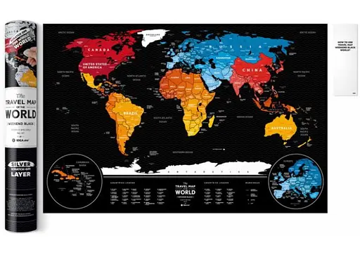 Скретч карта мира 1DEA.me Travel Map Weekend Black World (silver) (англ.) (13073) - фото 6