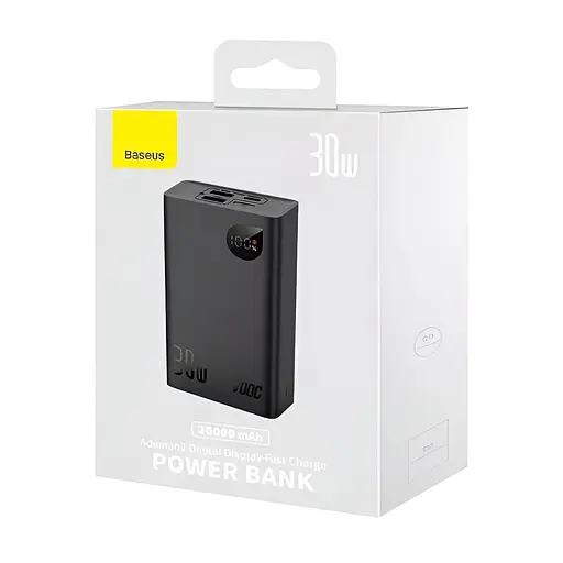 Повербанк Baseus Adaman 2 Metal Digital Display Power Bank 30W 20000 mAh Black - фото 9