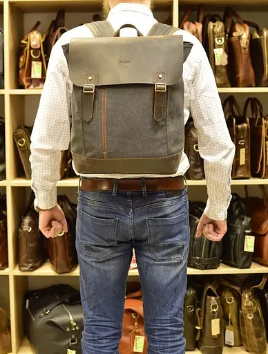 Кожаный мужской рюкзак TARWA 40х30х16 см sum0026185 - фото 6