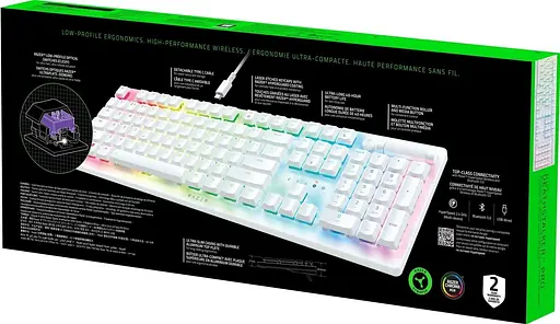 Клавіатура Razer DeathStalker V2 Pro Clicky Optical Switch Wireless White (RZ03-04363500-R3M1) - фото 6