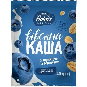 Каша овсяна Holm's light food с черникой и сливками 40 г