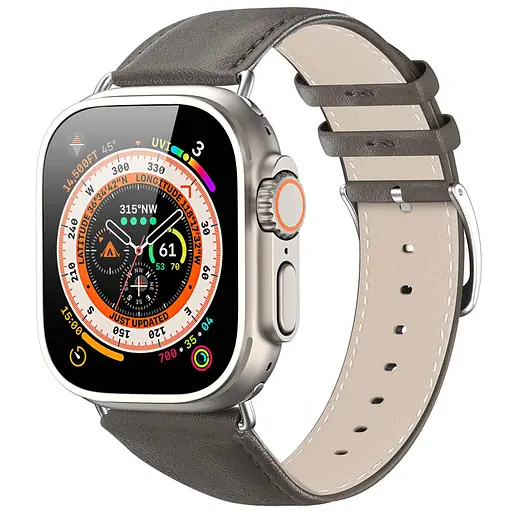 Ремешок Dux Ducis Leather Strap Classic для Apple Watch 38/40/41/42mm(ser.10) Grey
