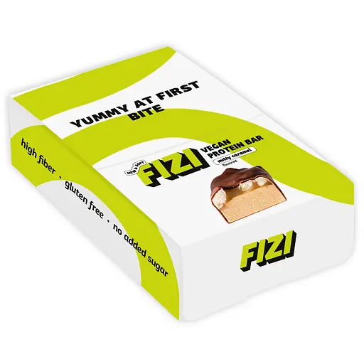 Батончик Fizi Protein Nutty Caramel протеиновый в шоколаде 40 г х 10 шт. шоу-бокс - фото 3