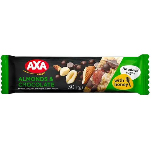 Батончик AXA с миндалем, шоколадом, злаками и медом 30 г