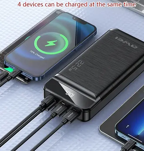 Павербанк портативная батарея Awei P141K портативное зарядное устройство для телефона 40000 mAh 22.5W Черный - фото 3