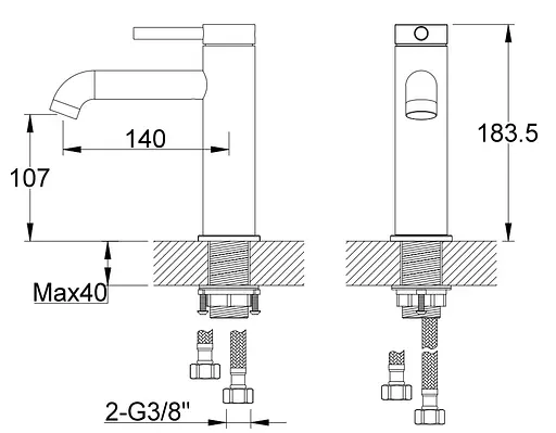 Смеситель для умывальника Kohlman Axel graphite низкий QB105AG Графит - фото 4