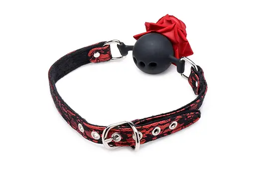 Кляп з кулькою Master Series Eye-Catching Ball Gag With Rose: Естетика БДСМ та романтичне домінування - фото 4