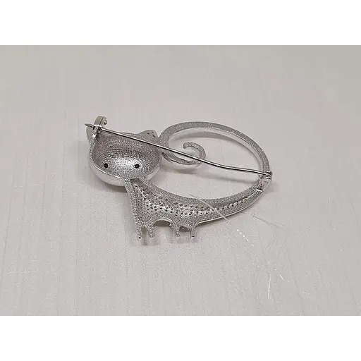 Срібна брошка Dear Кішка з фіанітами. 9011.1С - фото 3