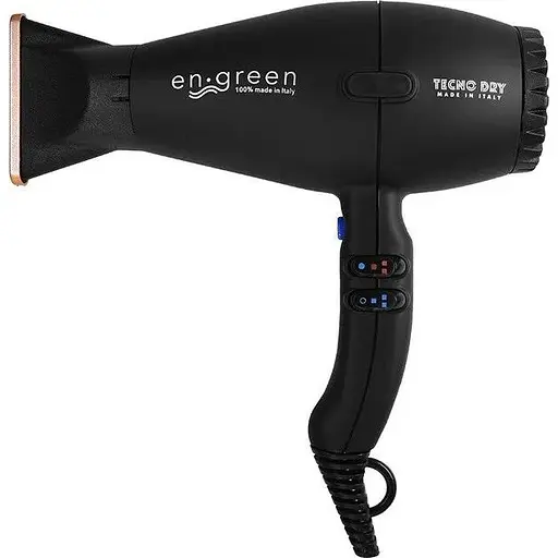 Фен стайлер Tecnodry En green 2200W 2 концентратора 2 швидкості 4 температурні режими Фільтр Чорний - фото 1