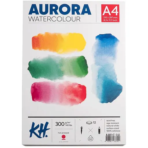 Альбом для акварели Watercolour А4 300г/м2 12 л HP мелкое зерно Aurora