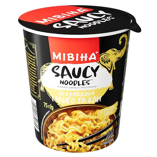 Вермишель быстрого приготовления Мивина Saucy Noodle со вкусом манго и карри, негостра 75 г - фото 1