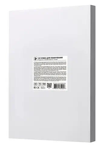 Плівка для ламінування, А3, 75 мкм, глянсова, 100 од, 2E (2E-FILM-A3-075G) - фото 1