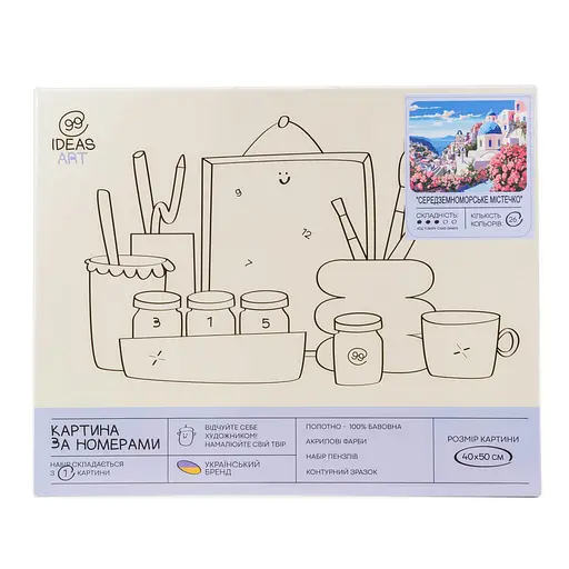 Набір для розпису по номерах "Середземноморське містечко" 40*50 см, IDEA2-GX46116, ТМ "99IDEAS" - фото 4