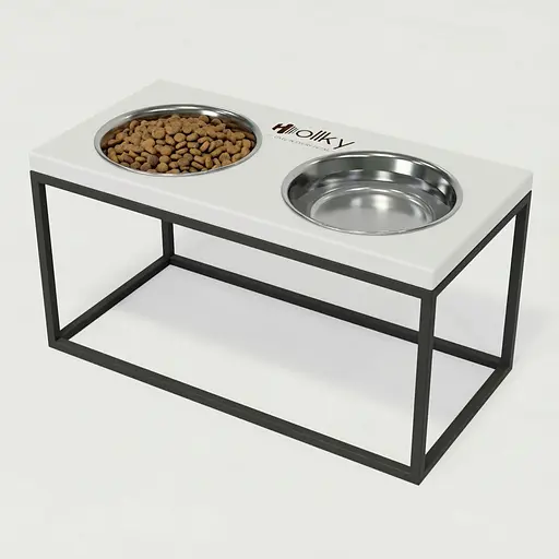 Hollky Base L — миски на підставці для середніх і великих собак (2 × 0,95 л, висота 20 см)