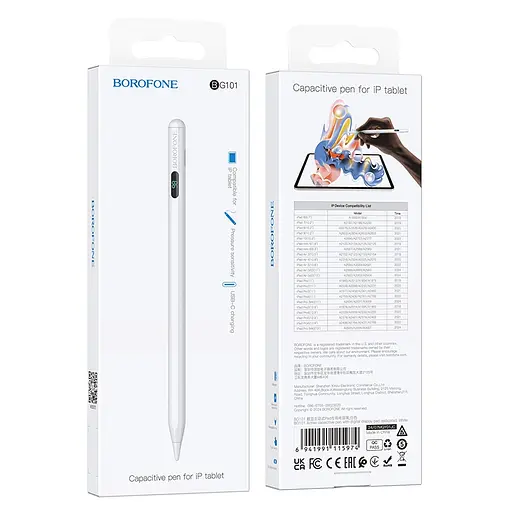 Стилус Borofone BG101 Active capacitive pen with digital display pad dedicated белый - фото 2